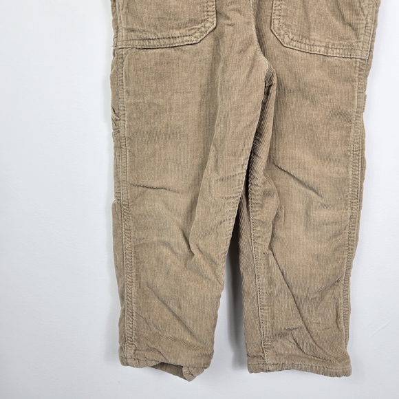 OshKosh B'gosh Kids 3T Overall Tan Corduroy Red Black Checkered Lined - Picture 3 of 6